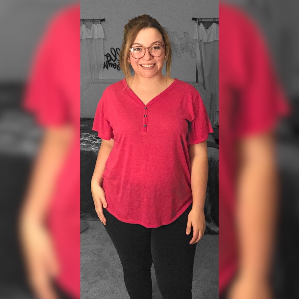 Pink shirt with buttons